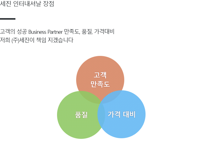 세진 인터내셔날 장점
